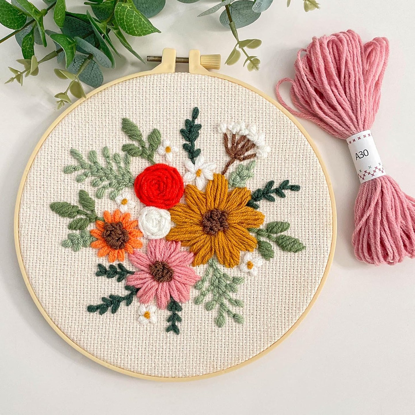 Myfelicity Punch Needle Kit, Punch Needle Kits Adults Beginner, Craft Decoration and Hobbies (Mixed Bouquet)