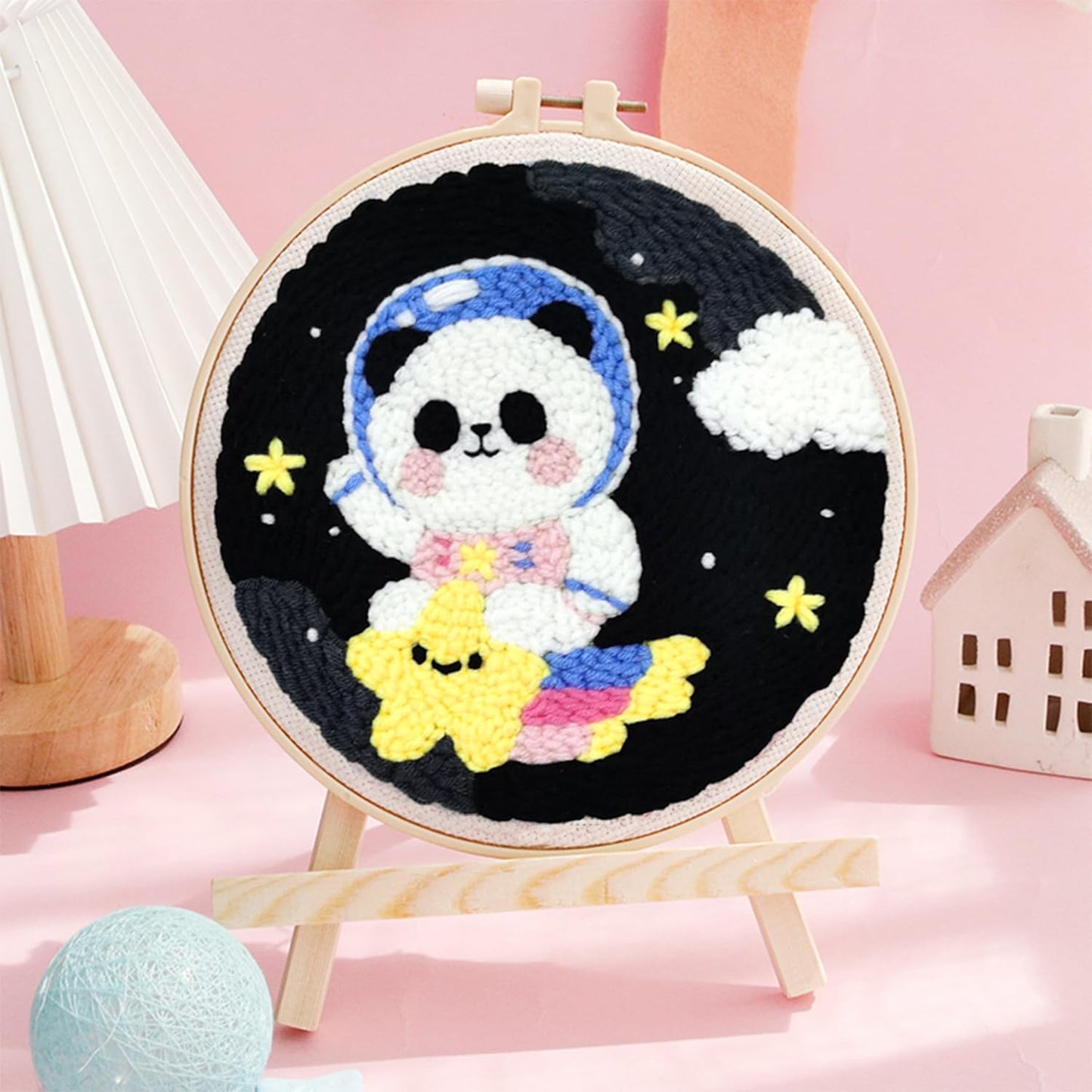 Orbflair 3 Sets Punch Needle Kits for Adults Beginners, Flowers Punch Embroidery Kits with Punch Needle Fabric, Hoops, Yarns and Sewing Needles