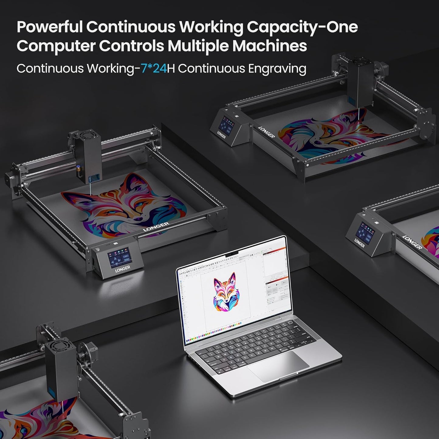 Official LONGER RAY5 20W Laser Engraver Class 4, 20,000mW Laser Engraving Machine with 3.5 inch Touch Screen, DIY Laser Cutter for Custom Design, Laser Engraver for Wood Metal Acrylic Leather Glass