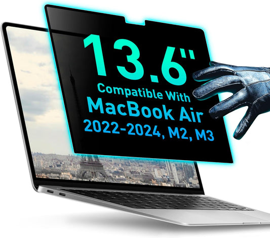 Magnetic Privacy Screen Compatible with MacBook Air 13.6" 2022, 2023, 2024, M2, M3 Anti-Blue Light Laptop Screen Protector Filter Blue Light Blocking Filter
