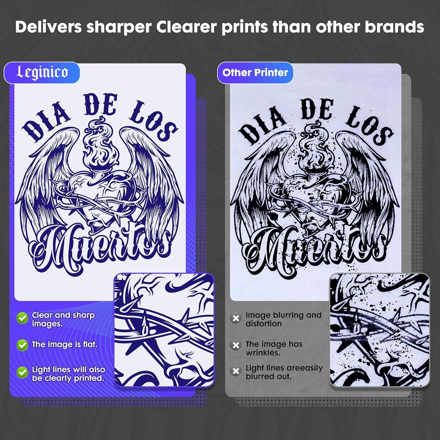 Tattoo Stencil Printer with 40pcs Transfer Paper, Bluetooth Thermal Tattoo Printer Machine for Beginners & Artists, Compatible with Android & iOS, PC