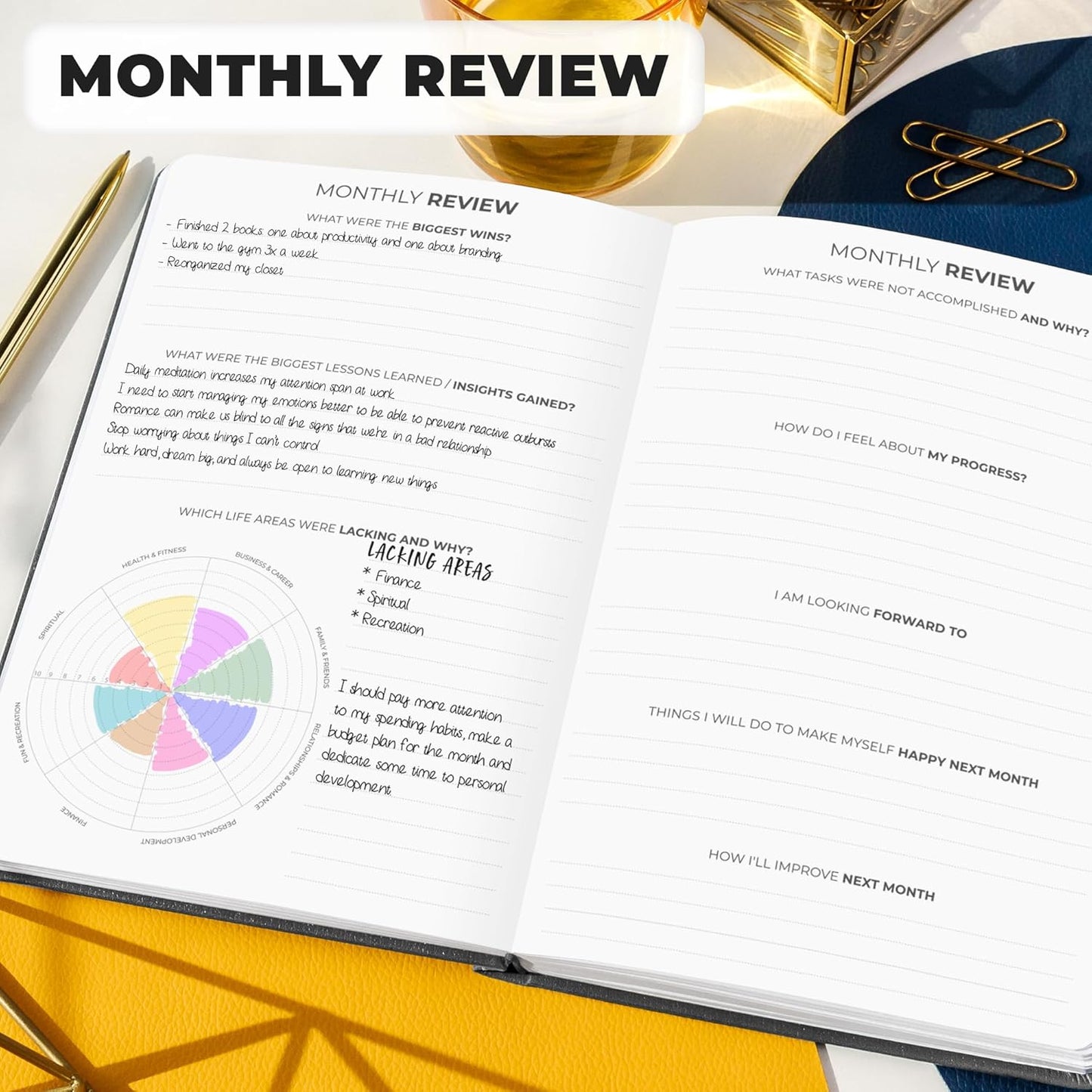 Clever Fox Planner Premium Edition – Undated Luxurious Weekly & Monthly Planner to Increase Productivity and Hit Your Goals – Organizer – Start Anytime, A5, Lasts 1 Year, Silver Black (Weekly)