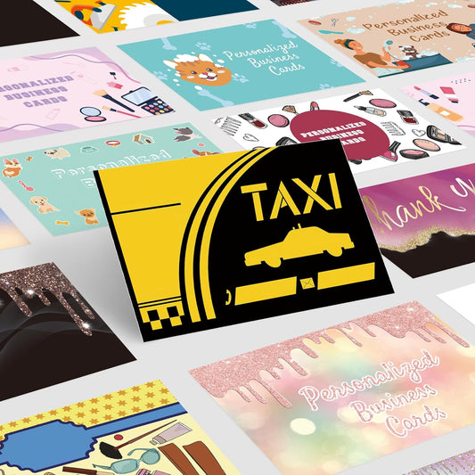 Custom Business Cards Customizable with Logo Text,Personalized Business Cards Photo Printable Taxi Cards 1000 500 200 100 Double Sided Customize Cards for Small Business Waterproof