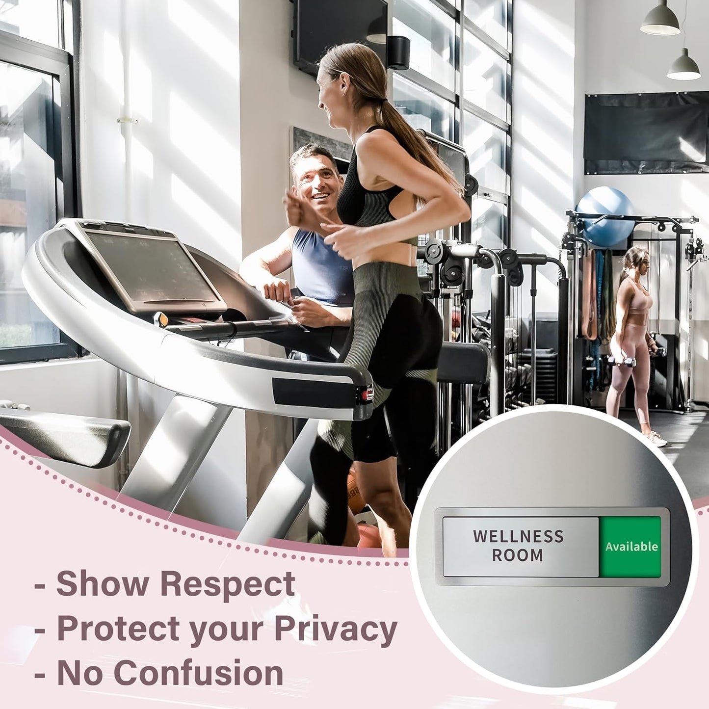 2 Pack Wellness Room Door Signs Do Not Disturb, In Use/Available Slider Sign for Home Office, Wellness Conference Vacant Occupied Privacy Slide Door Sign, Brushed Silver 8" x 2.6"