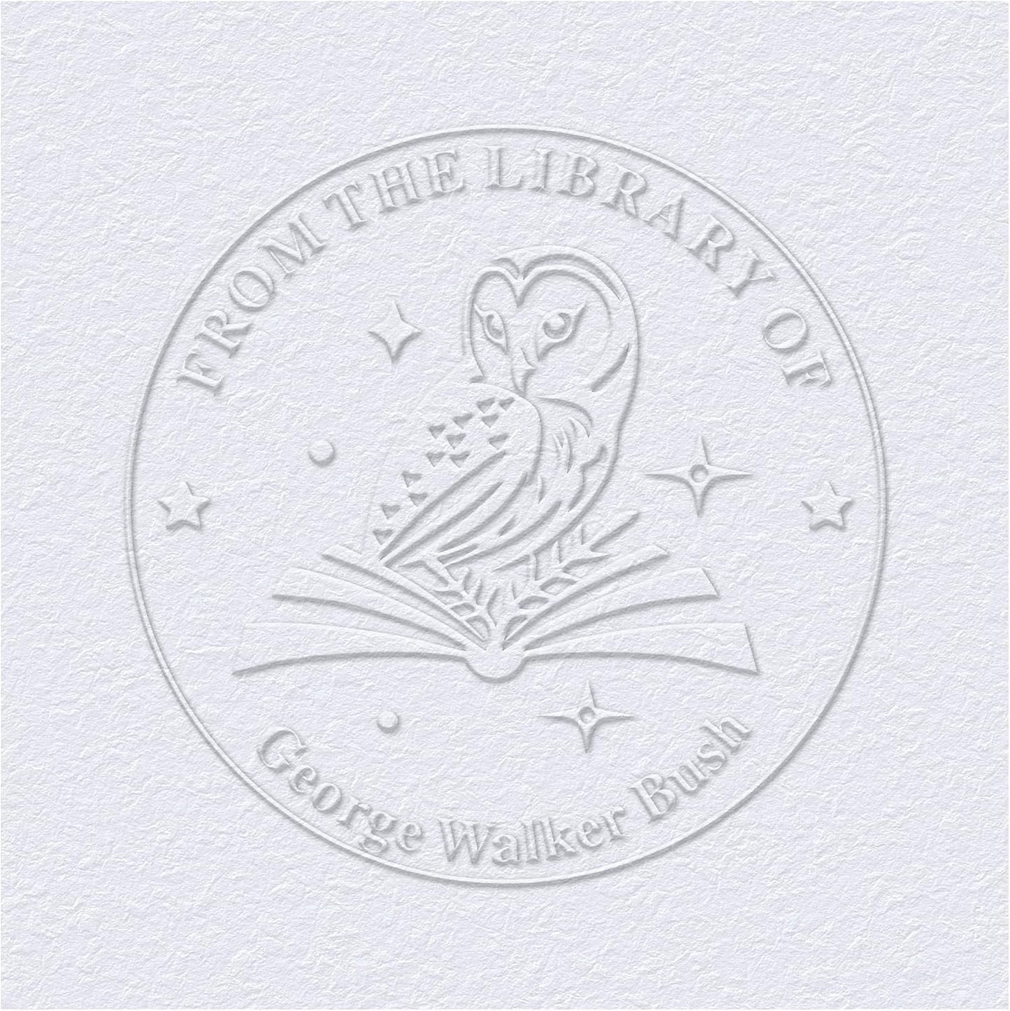 from The Library of Embossers & Stamps Custom Owl Color Self-Inking Stamp with Your Name or Design Great for Personalizing Books, Text Books and Journals (01)