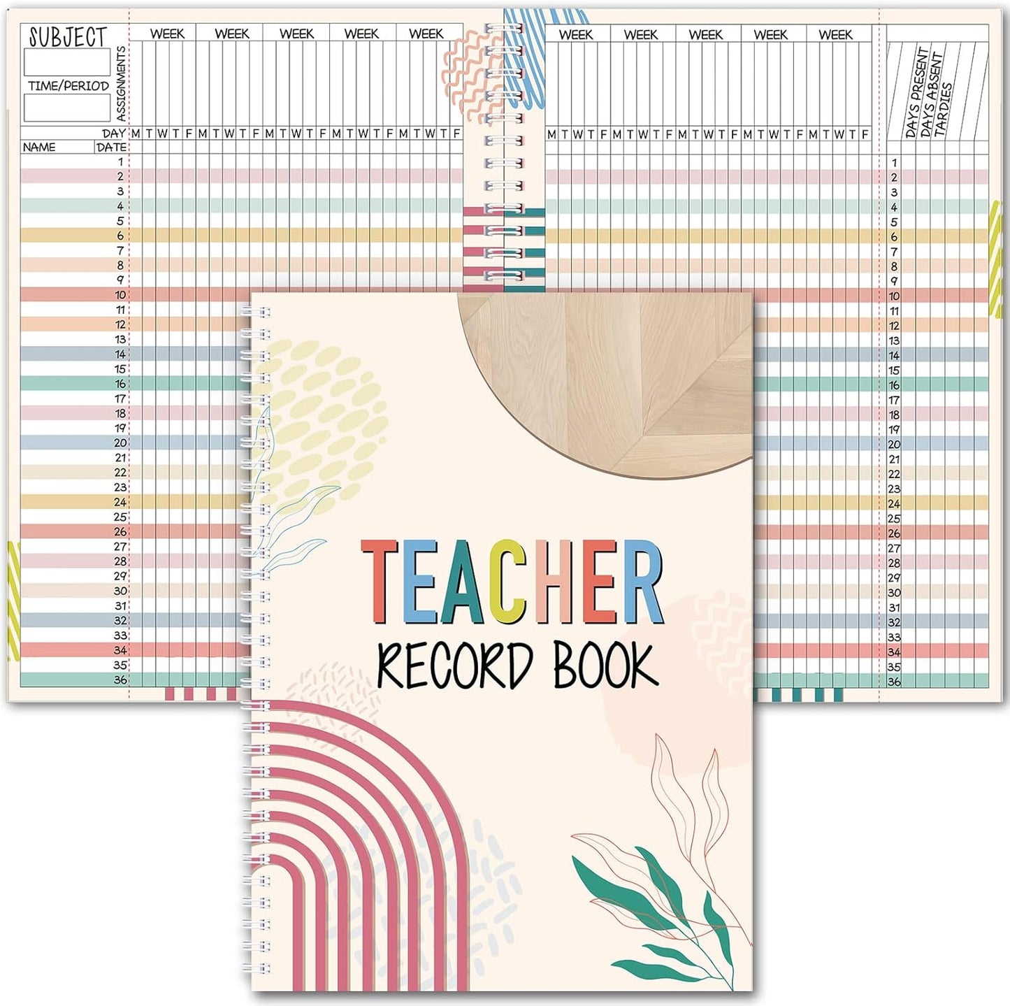 Teacher Record Book Teacher Grade Books 2025-2026 Spiral Bound Record Class Grade Book Office Favors Gift for Classroom Attendance Supplies Decoration Double Sided(True to You)