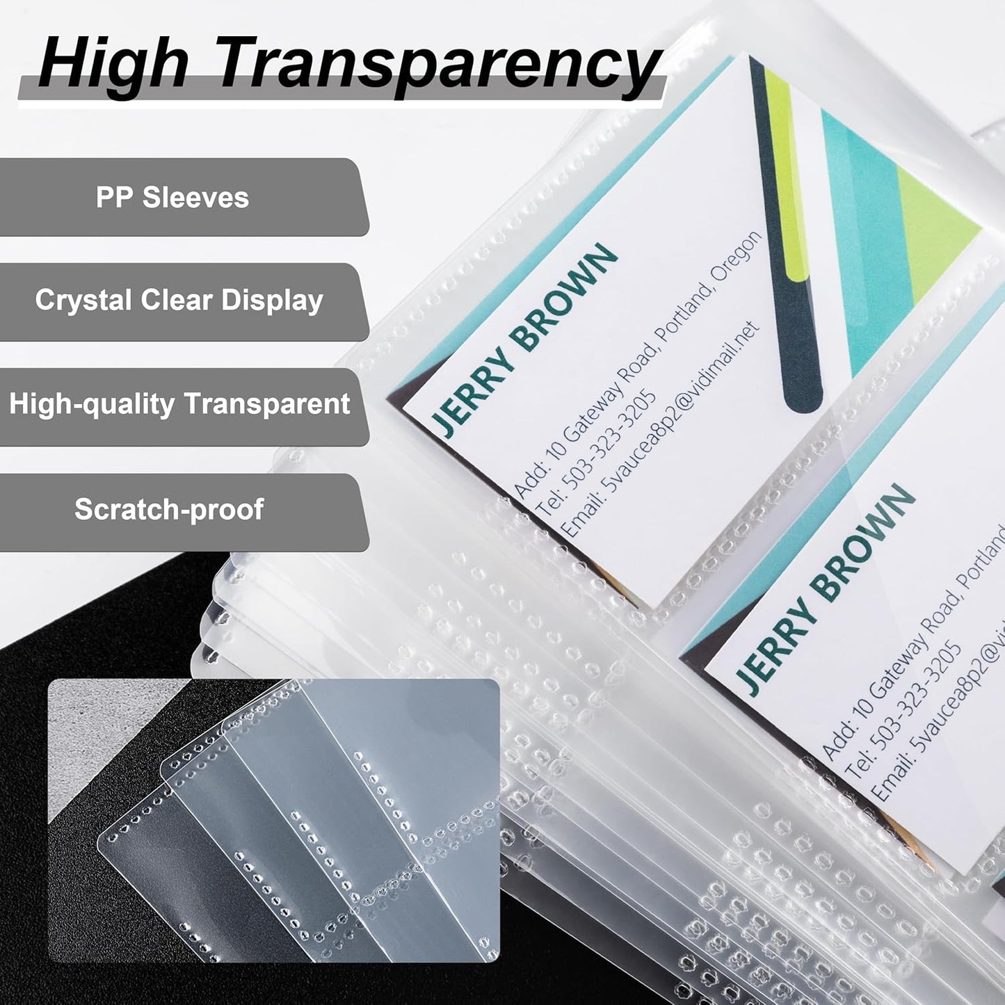 MyLifeUNIT Business Card Book, Name Card Holder Book with 600 Business Cards Capacity, Credit Card Book File Storage (Grey)