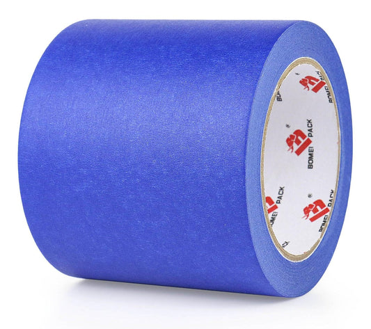 BOMEI PACK Wide Blue Painters Tape 4 Inches x 40 Yards, 4'' Blue Masking Tape for Painting, Laser Cutting/Engraving & 3D Printing, 21-Day Clean Removal Indoor and Outdoor Use