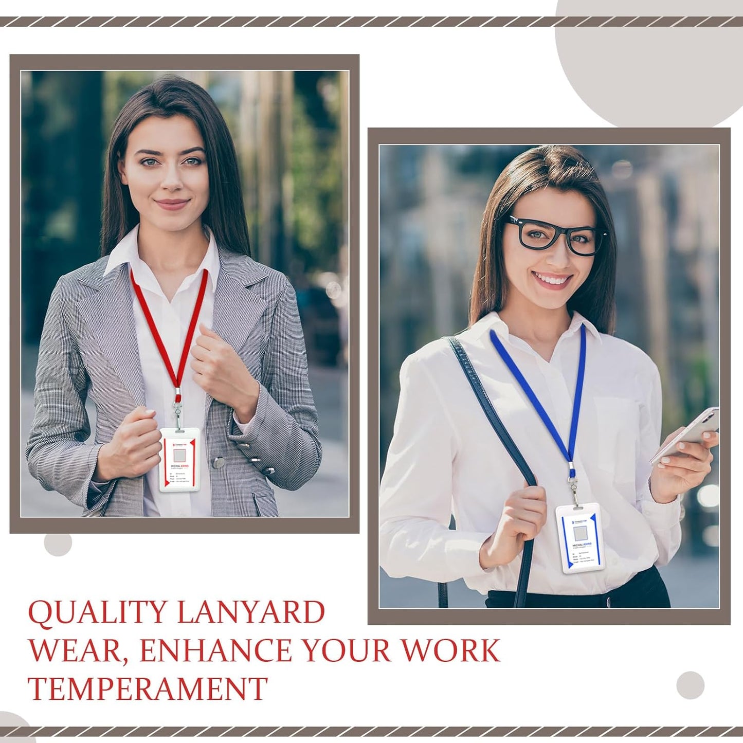 Bulk Lanyards for ID Name Badges Holder Flat Lanyards with Hook Clip Swivel for Office School Accessories (1000 Pack,Classic Colors)