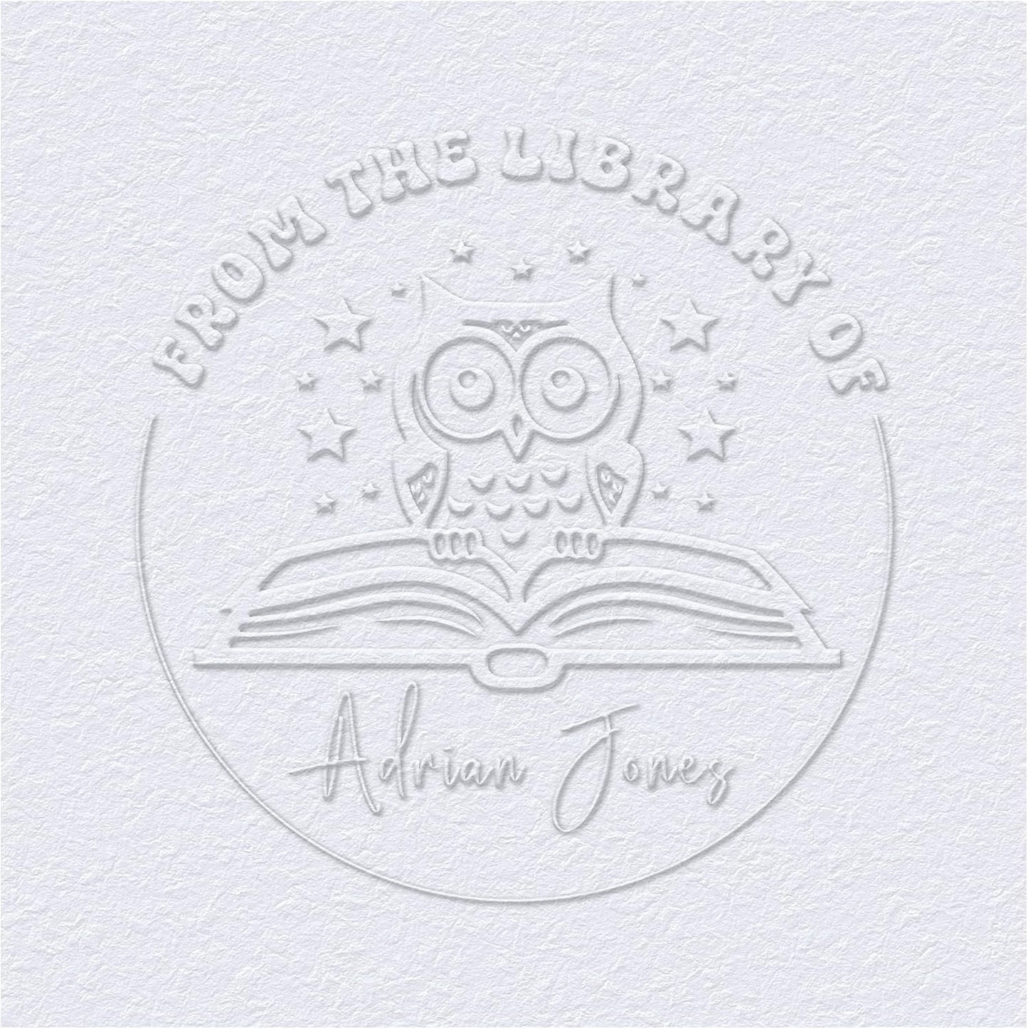 Custom Owl The Library of Embossers & Stamps Personalized Color Self-Inking Stamp with Your Name or Design Great for Personalizing Books, Text Books and Journals
