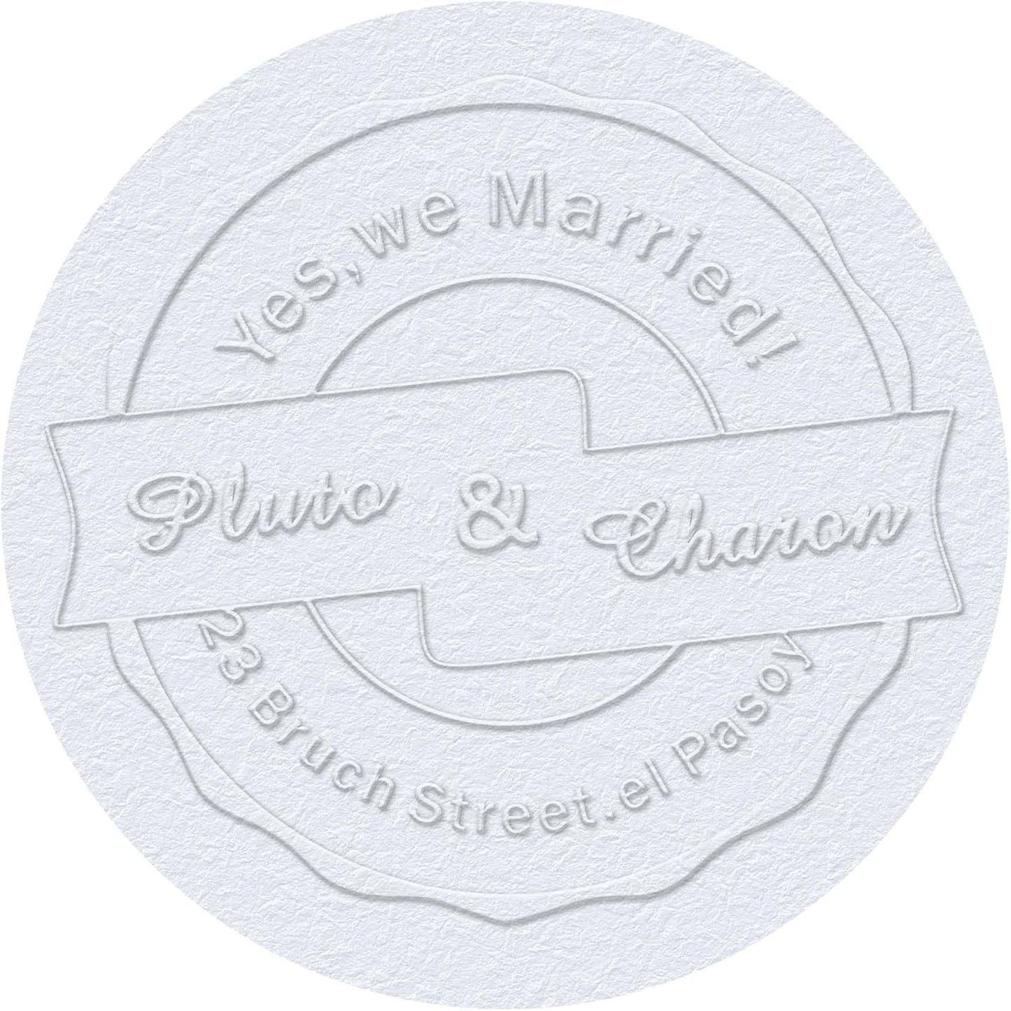 Personalized Wedding Embosser Stamp， Custom Book Business Card Paper Document Notebook, Self Inking Stamp，Book Lover Gifts，Christmas Gifts (Style04)