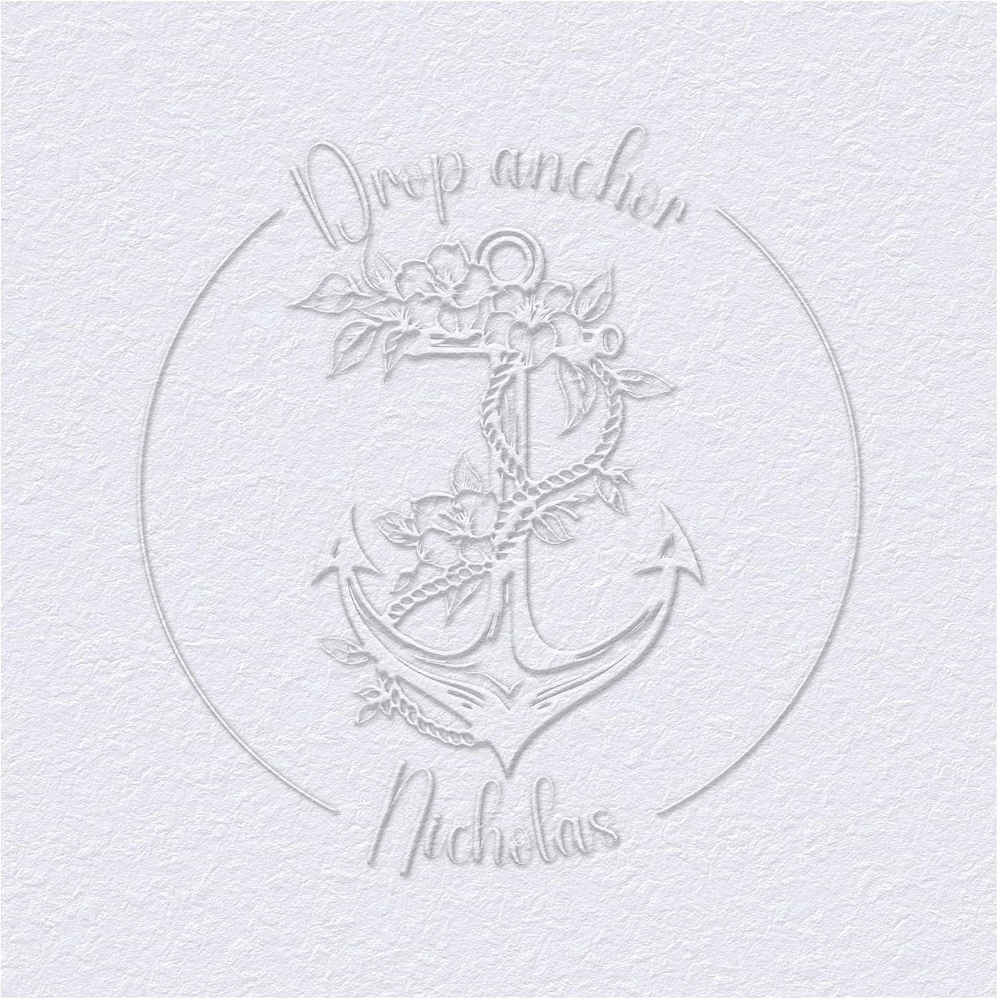 Custom The Library of Embossers Stamps Nautical Theme Color Self-Inking Stamp with Your Name & Design Ship Anchor Great for Personalized Books