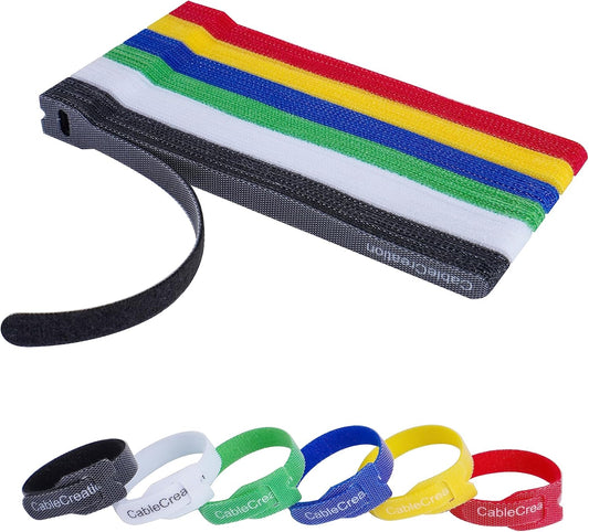 CableCreation Cable Ties, 60PCS Reusable Fastening Cable Management/wire Organizer Cord/Tie Wrap, Nylon Adjustable Cord Organizer, 6 Inch /8.7 Inch (Multi-Colored)