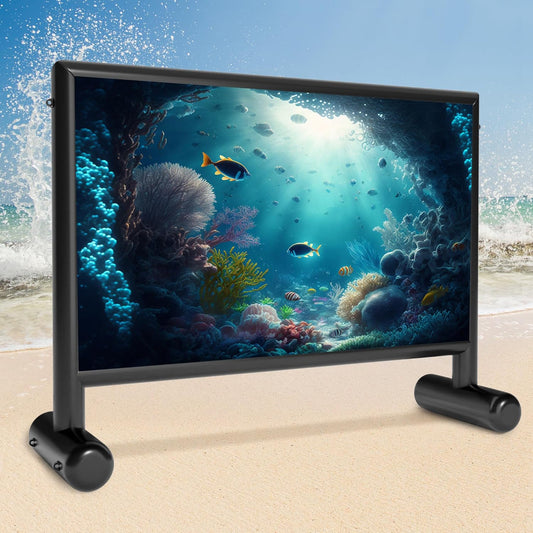 Inflatable Projector Screen, 16ft PVC Upgraded Inflatable Movie Screen Outdoor Airtight Design with 600W Air Pump for Outdoor/Indoor - Does Not Require Continuous Inflation