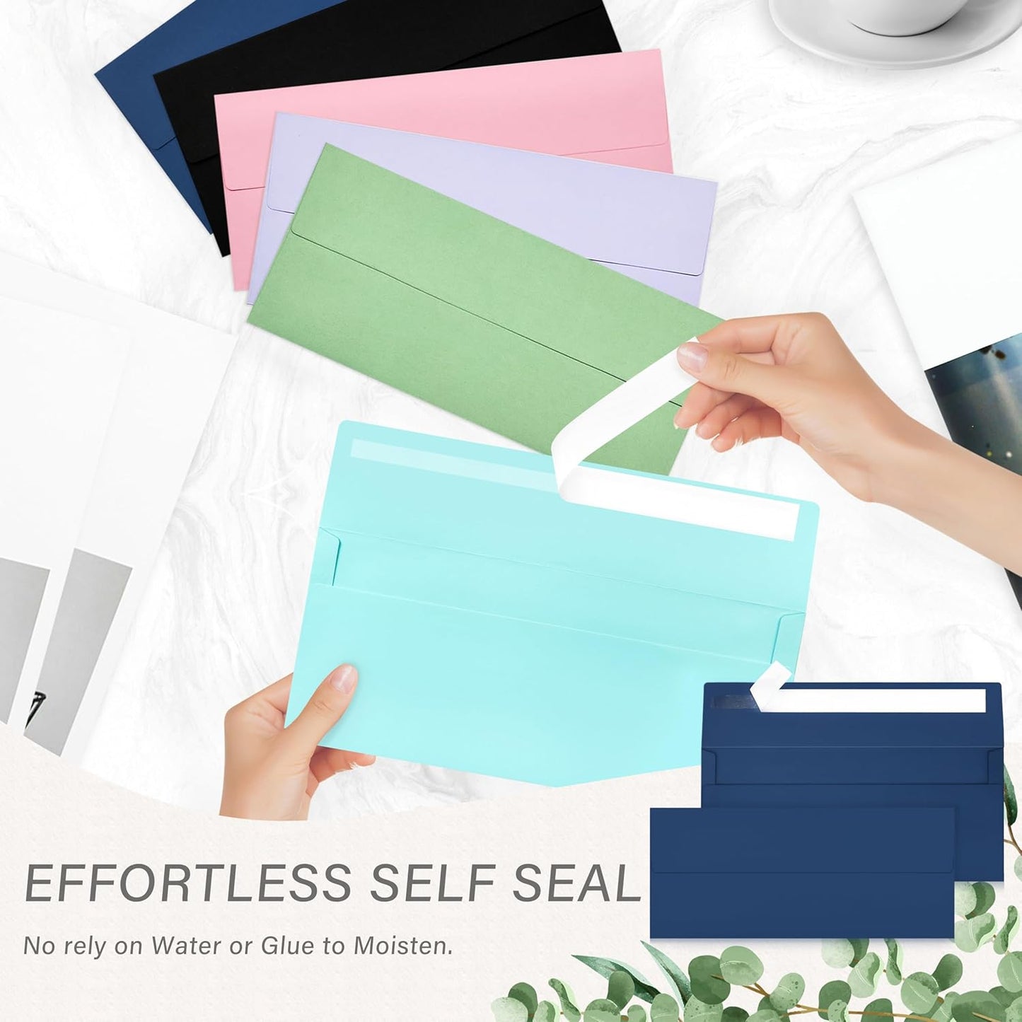 200 Pack #10 Business Envelopes, Self Seal Standard Navy Blue Envelopes for Secure Business & Legal Mailing, Office, Checks, Letter, Invoices, 4 1/8 x 9 1/2 Inches