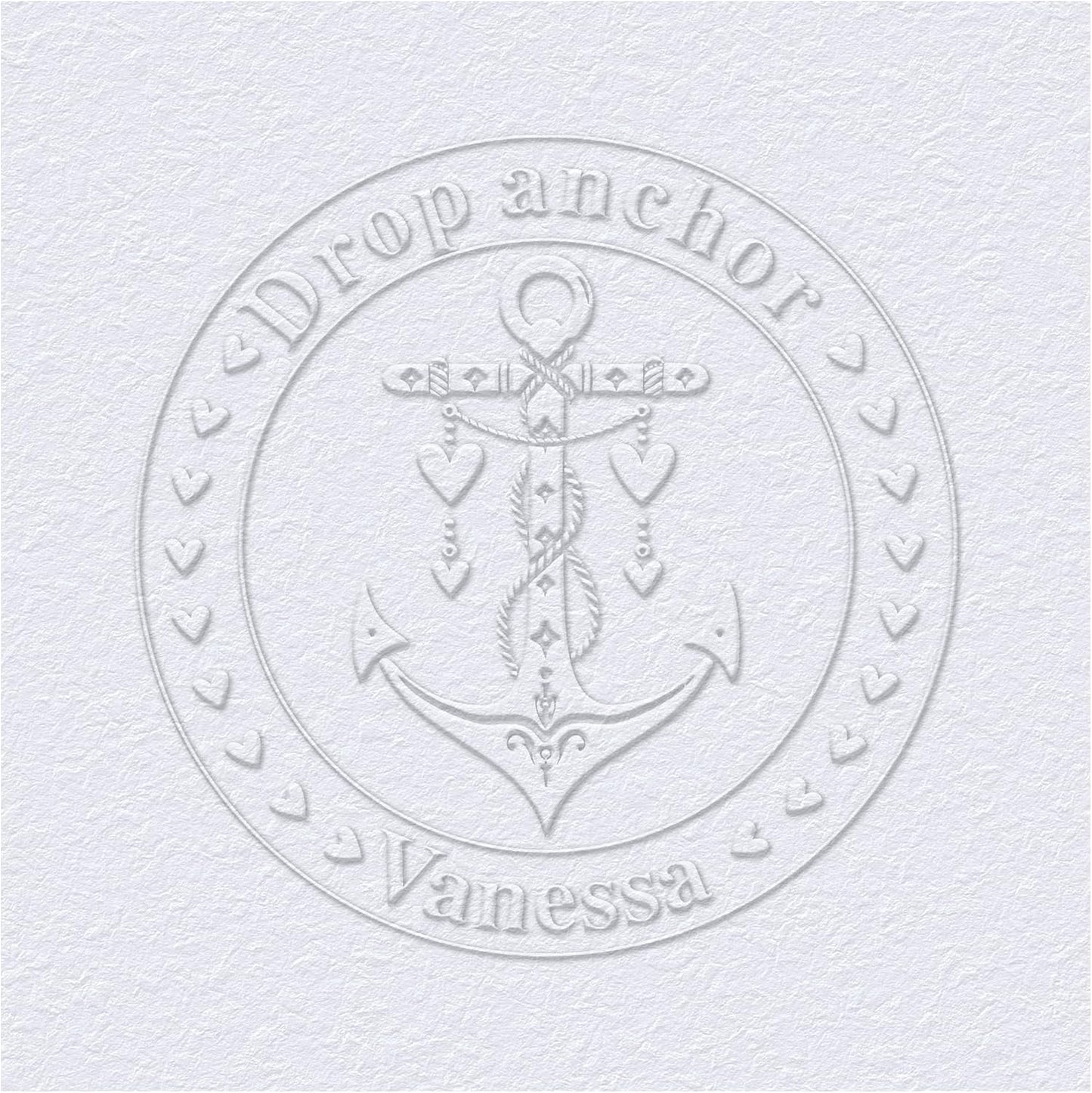 Custom The Library of Embossers Stamps Nautical Theme Color Self-Inking Stamp with Your Name & Design Ship Anchor Great for Personalized Books