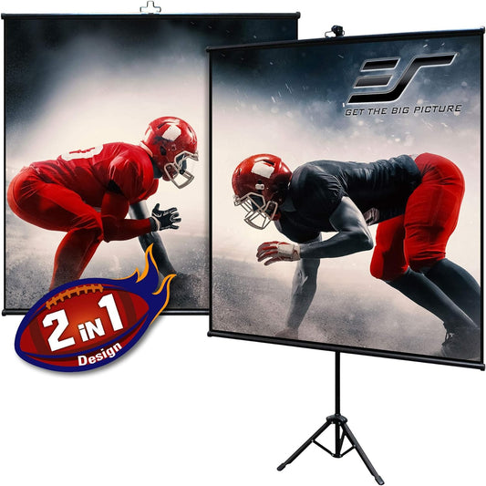 Elite Screens Tripod Lite Wall Series, 2in1 Portable Projector Screen Dual Tripod Stand/Wall Mount Indoor/Outdoor 50-INCH, 1:1 w/Carrying Bag, US Based Company 2-Year Warranty - T50SW, Black