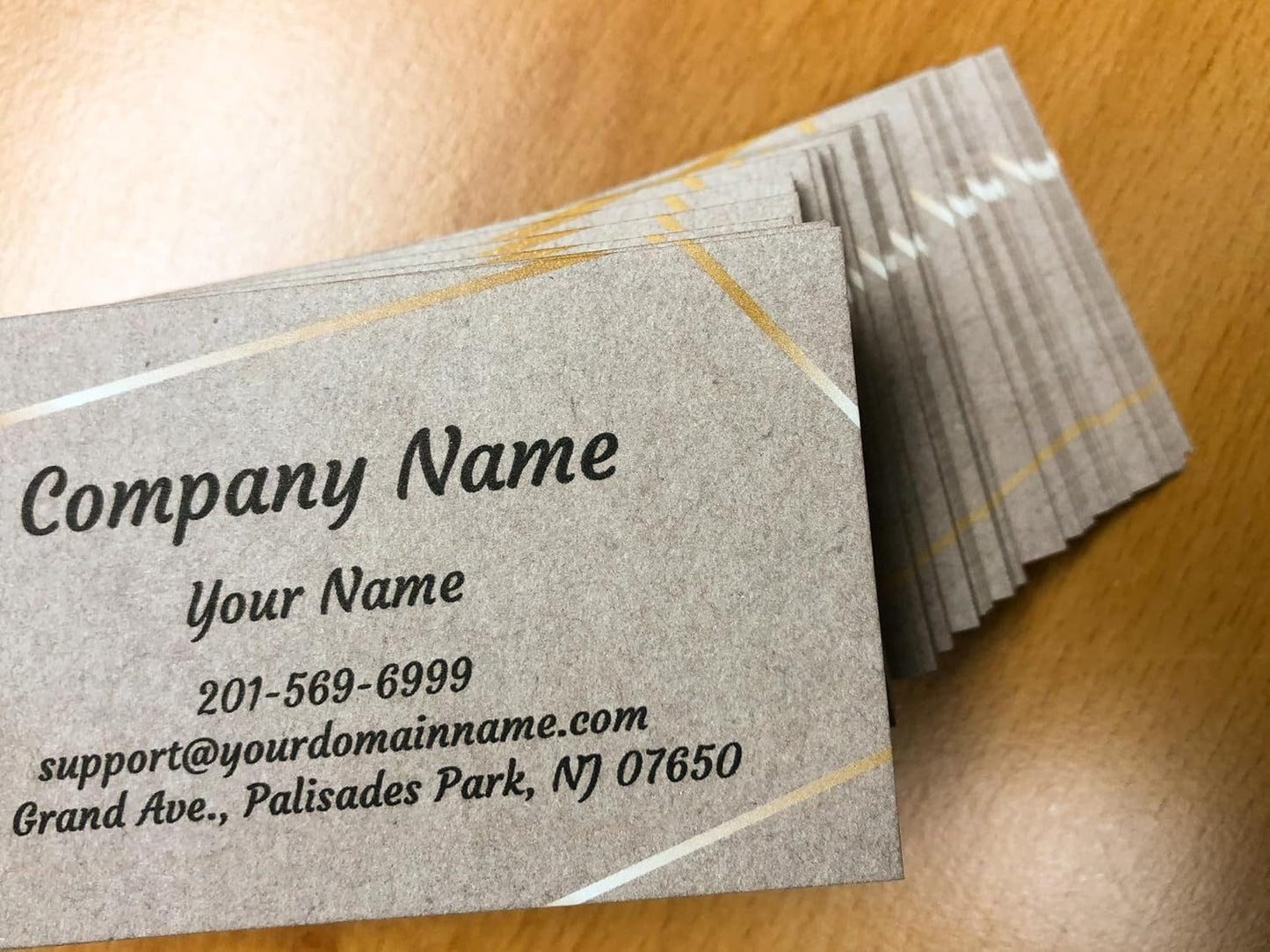 Custom Premium Business Cards 100 pcs Full color - Printed on 16pt(350gsm) or14pt (308gsm) Classic matte paper, Made in The USA (Kraft-Line)