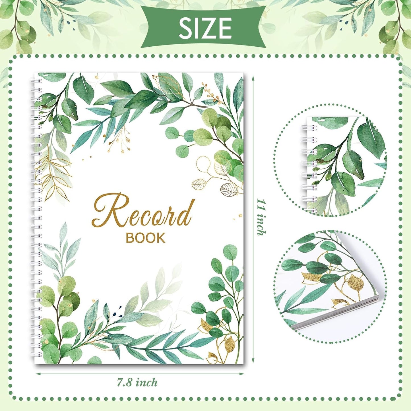 Teacher Record Book Teacher Grade Books 2025-2026 Spiral Bound Record Class Grade Book Office Favors Gift for Classroom Attendance Supplies Decoration Double Sided(Boho Plant)