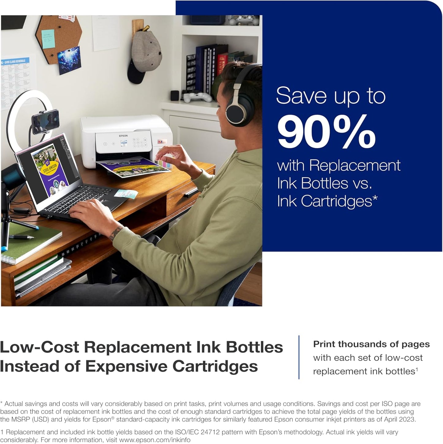 Epson EcoTank ET-2800 Wireless Color All-in-One Cartridge-Free Supertank Printer & EcoTank Photo ET-8500 Wireless Color All-in-One Supertank Printer