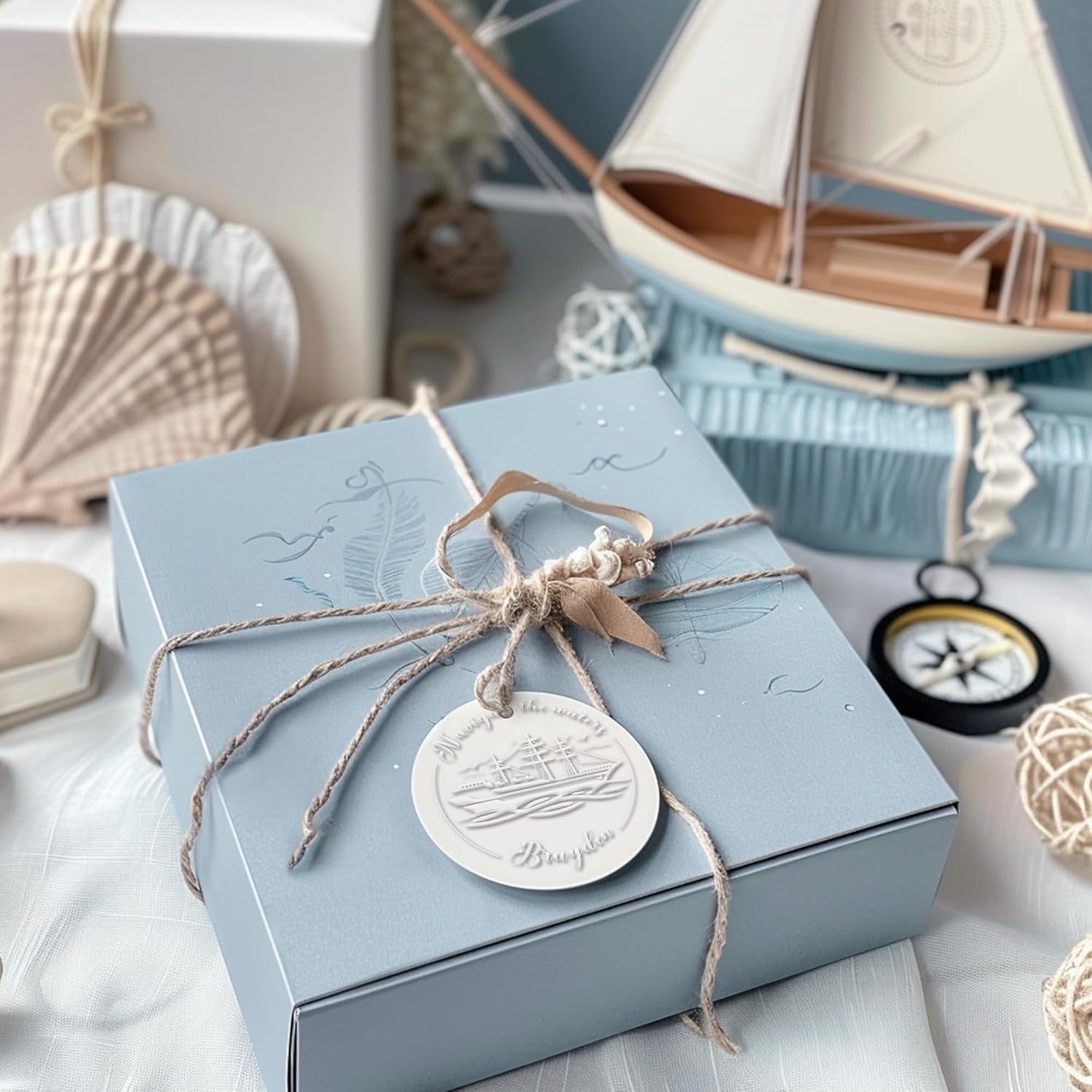 from The Library of Embossers & Stamps Nautical Theme Custom Color Self-Inking Stamp with Your Name & Design Ship Great for Personalizing Books