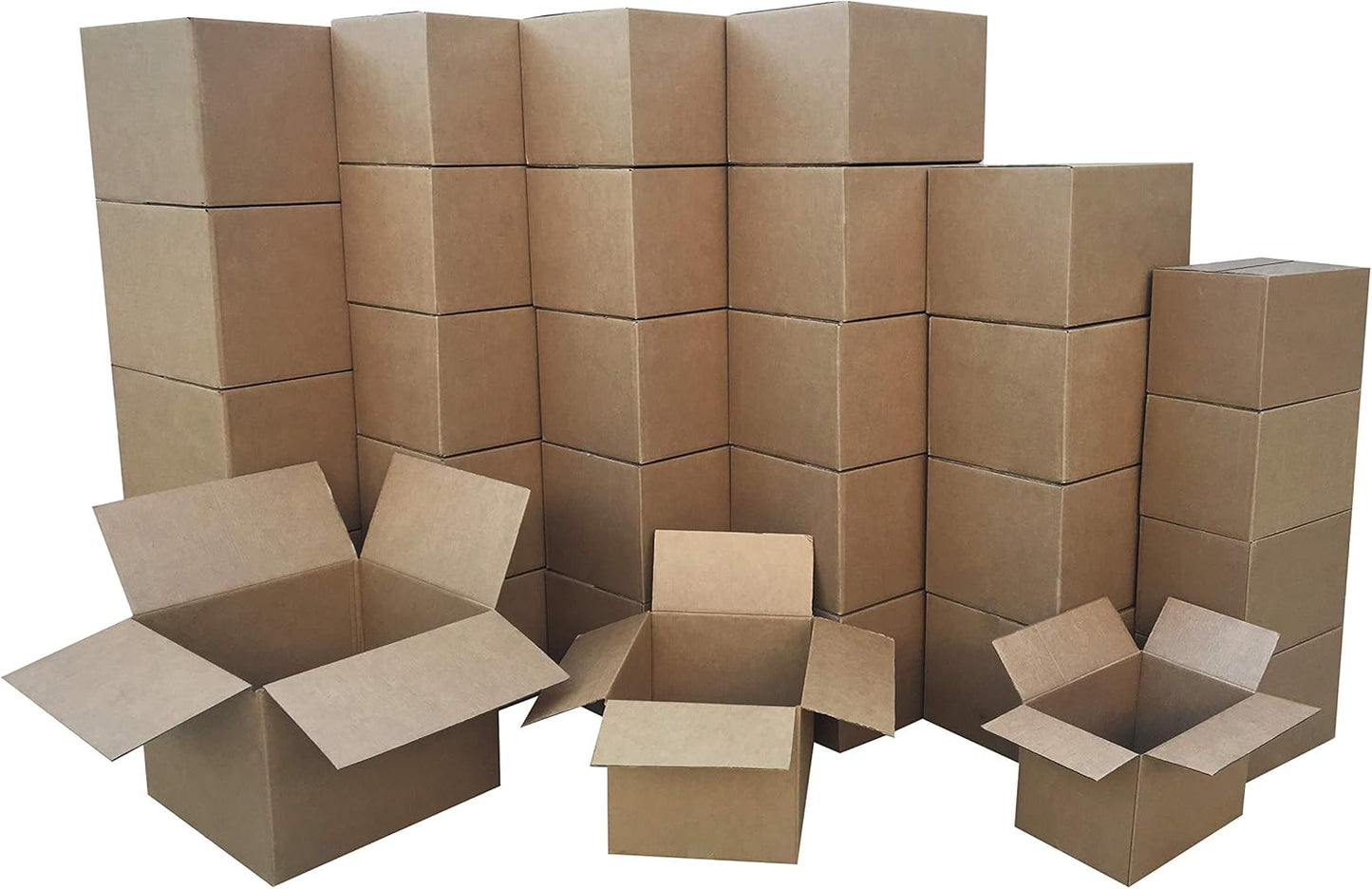 Amazon Basics Cardboard Moving Boxes in Small, Medium and Large Sizes (Assorted), Pack of 30, Brown