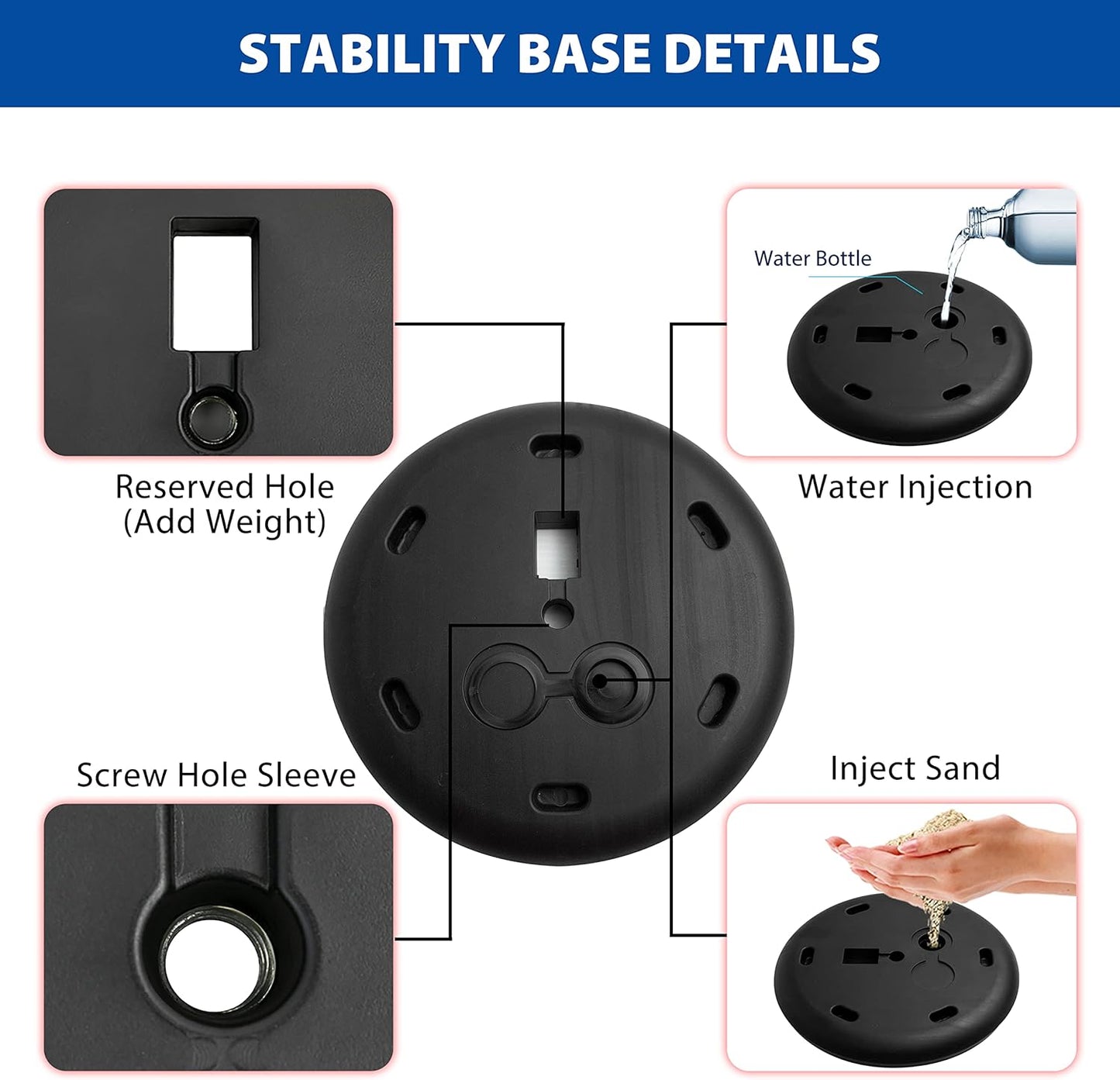 11x17 Inch Adjustable Pedestal Poster Sign Stand, Heavy Duty Floor Standing Sign Holder Stand Aluminum Snap Open Frame for Vertical and Horizontal View Sign Displayed (Black, Round)