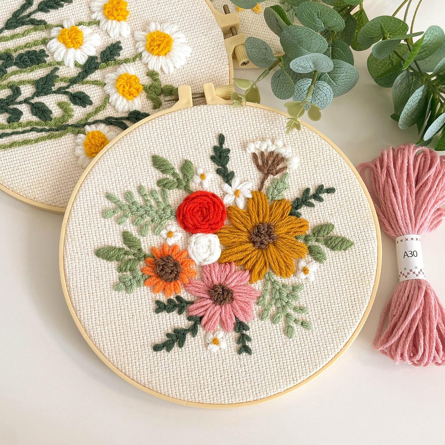 Myfelicity Punch Needle Kit, Punch Needle Kits Adults Beginner, Craft Decoration and Hobbies (Mixed Bouquet)