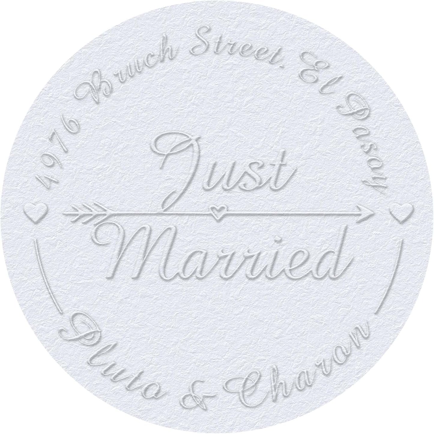 Personalized Wedding Embosser Stamp， Custom Book Business Card Paper Document Notebook, Self Inking Stamp，Book Lover Gifts，Christmas Gifts (Style03)