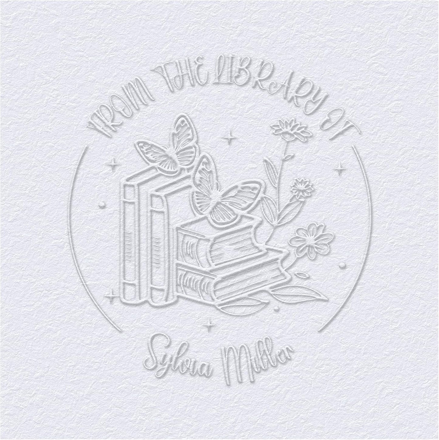 from The Library of Embossers & Stamps Custom Color Self-Inking Stamp with Your Name or Design Great for Personalizing Books, Text Books and Journals (03)