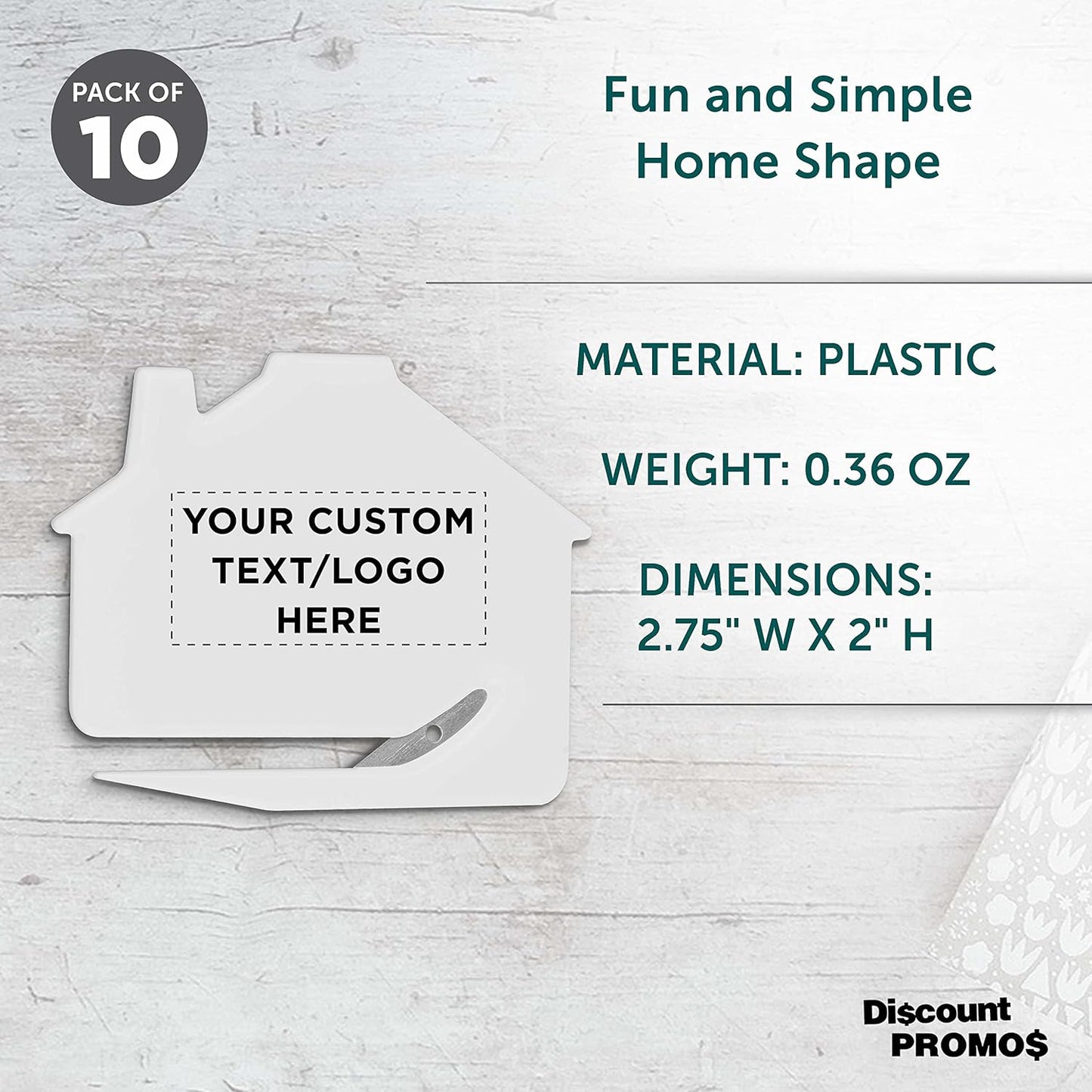 Custom House Letter Openers Set of 10, Personalized Bulk Pack - Perfect for Home or Office - White