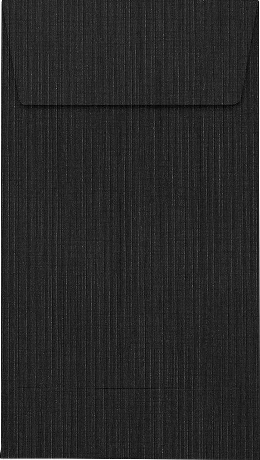 LUXPaper #5 1/2 Coin Envelopes | Peel & Press | 3 1/8" x 5 1/2" | Black Linen | 80lb. Text | 250 Qty