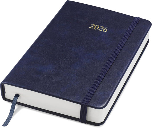 Wykeham's Executive 2026 Daily Journal Planner – US Public Holidays & Format – Customization Available (Royal Blue, A6)