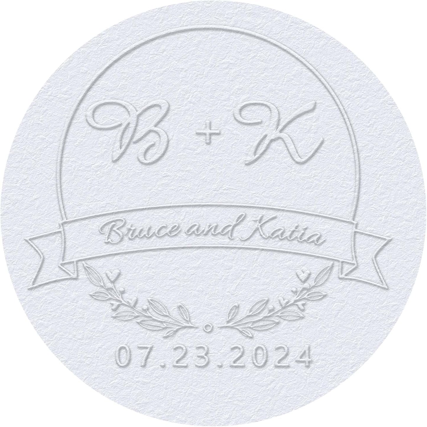 Personalized Wedding Embosser Stamp， Custom Book Business Card Paper Document Notebook, Self Inking Stamp，Book Lover Gifts，Christmas Gifts (Style06)