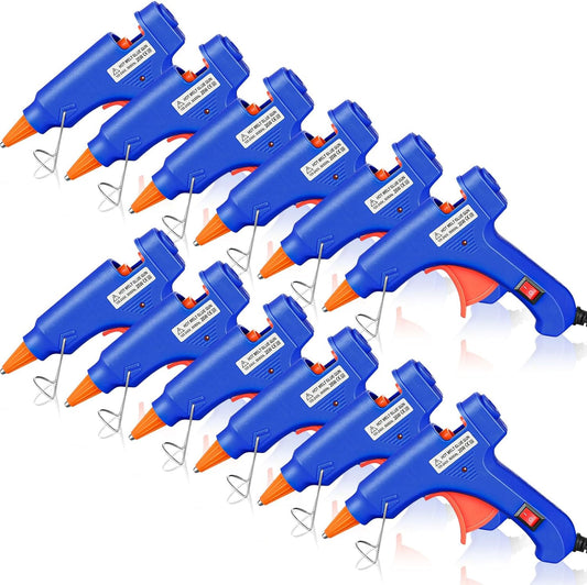 Zhengmy 12 Pcs Mini Glue Gun Crafts Hot Melt Guns Low Temp Glue with Burn Protection Fast Preheating and Easy Squeeze Trigger for School DIY Arts Class Projects Home Quick Repairs, 20 W (Blue)