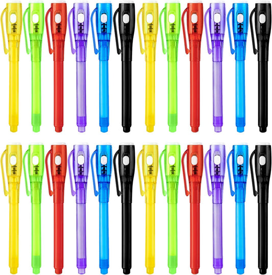24 PCS Invisible Ink Pen with UV Light Magic Marker Spy Pen Party Favors for Kids Goodie Bags Stuffers for Kids Birthday Gifts Classroom Prizes