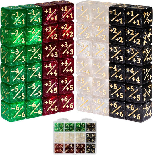 48PCS 12mm Dice Set, Life Counters Tokens Loyalty 6 Sided Dice with Box, Compatible with MTG Magic Cards Gaming Accessories Creature Stats