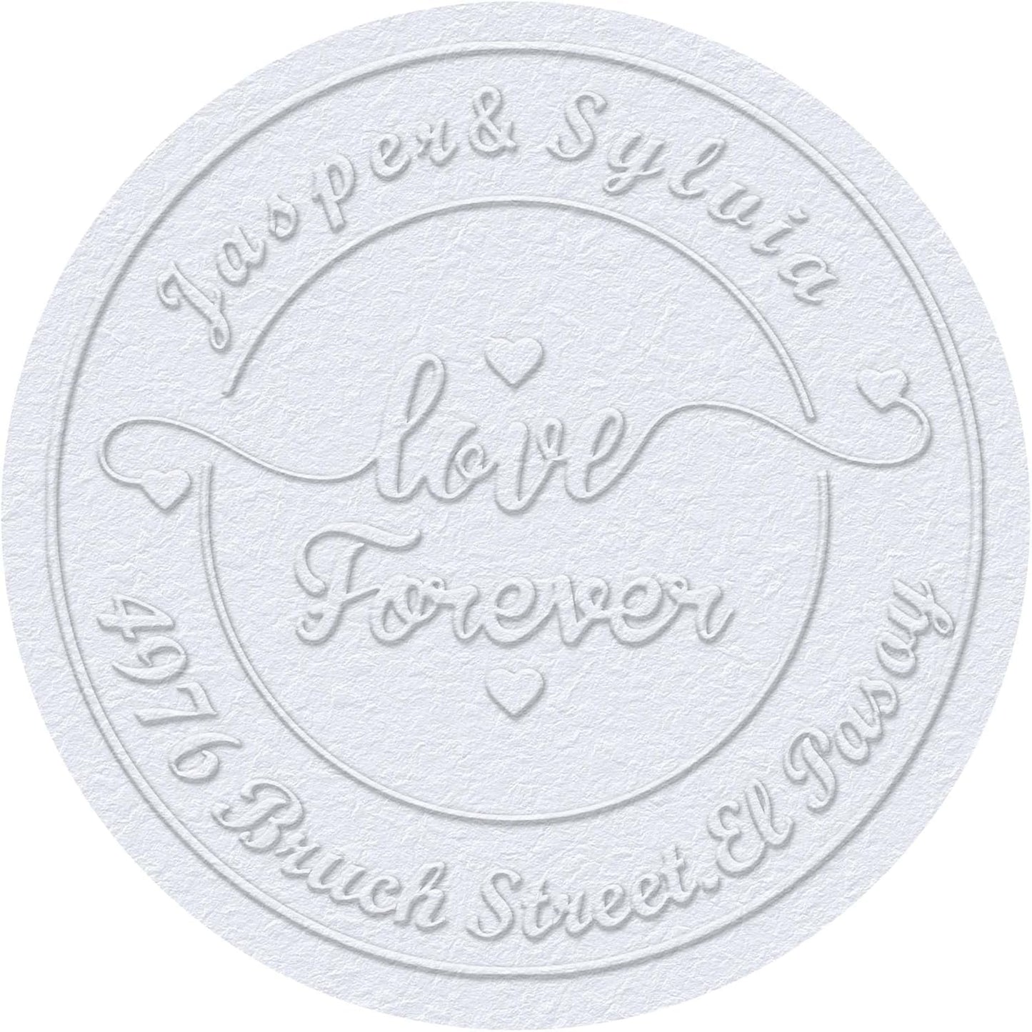 Personalized Wedding Embosser Stamp， Custom Book Business Card Paper Document Notebook, Self Inking Stamp，Book Lover Gifts，Christmas Gifts (Style05)