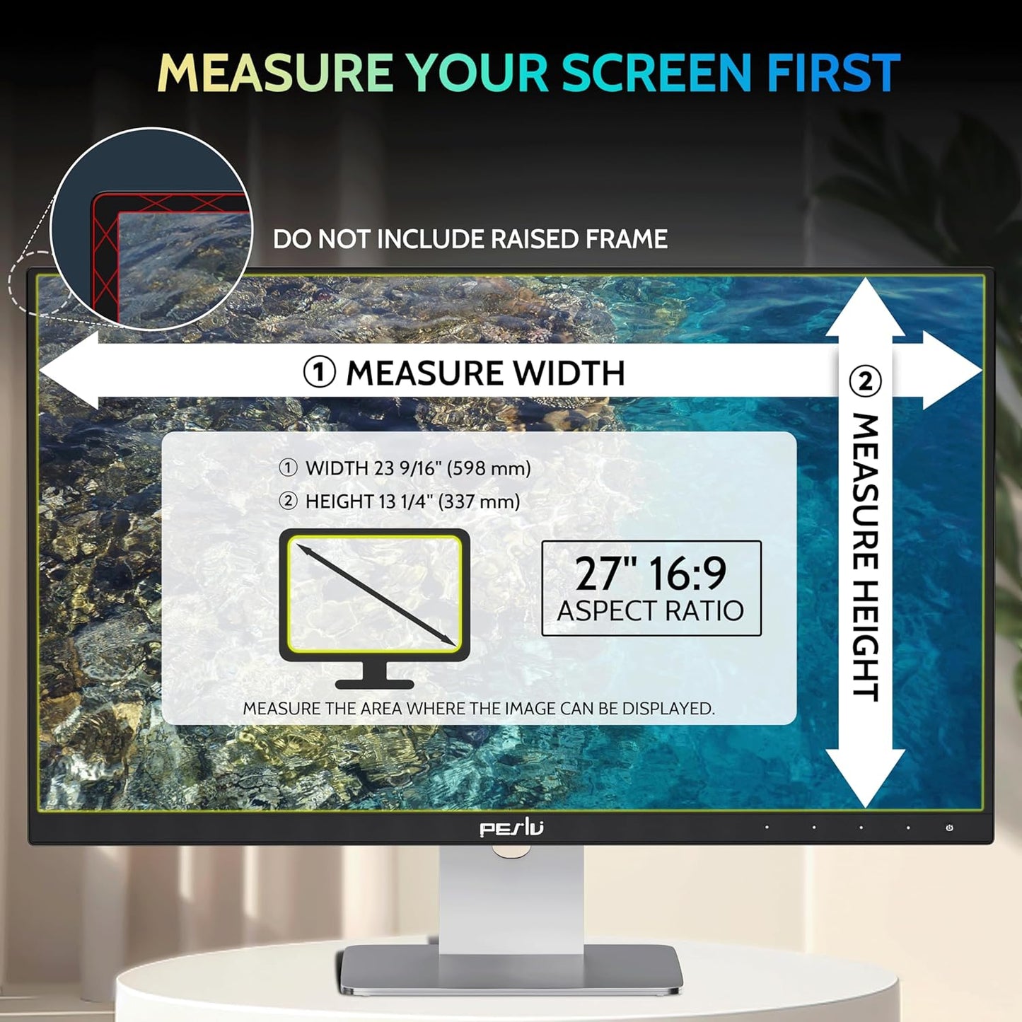 [2-Pack] 27 Inch Privacy Screen for Computer Monitor 16:9 Aspect Ratio, Eye Protection Anti Blue Light Glare Shield, 27inch Removable Black Blackout Anti Spy Desktop Security Private Filter