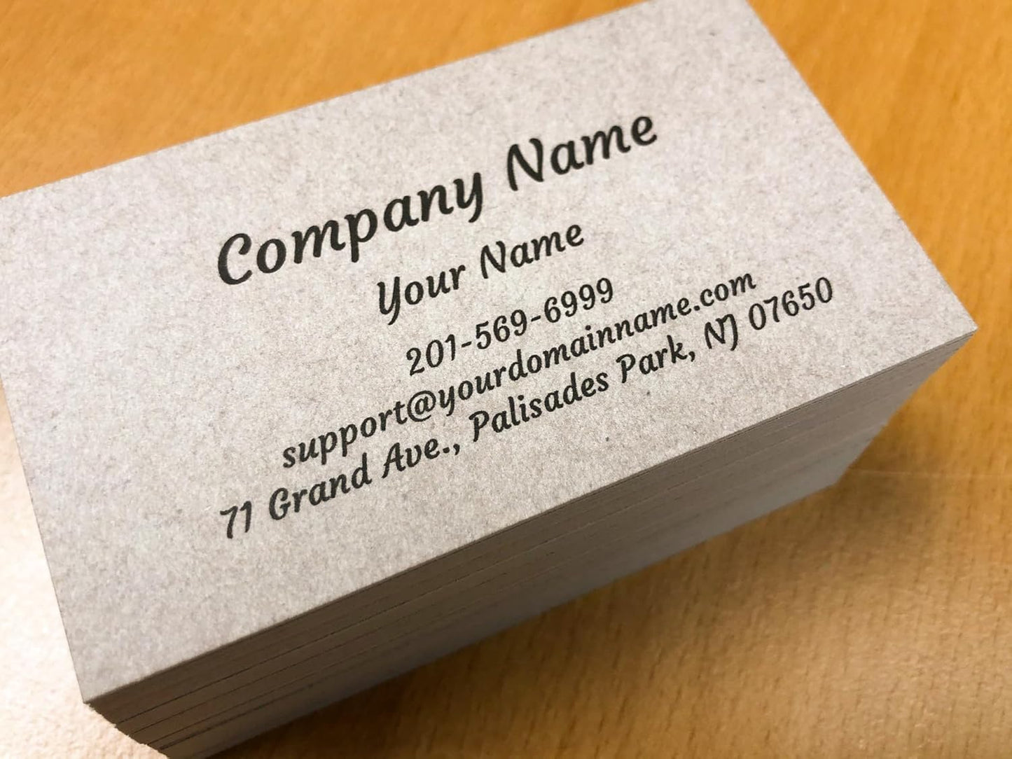 Custom Premium Business Cards 100 pcs Full color - Printed on 16pt(350gsm) or14pt (308gsm) Classic matte paper, Made in The USA (Kraft-Plain)