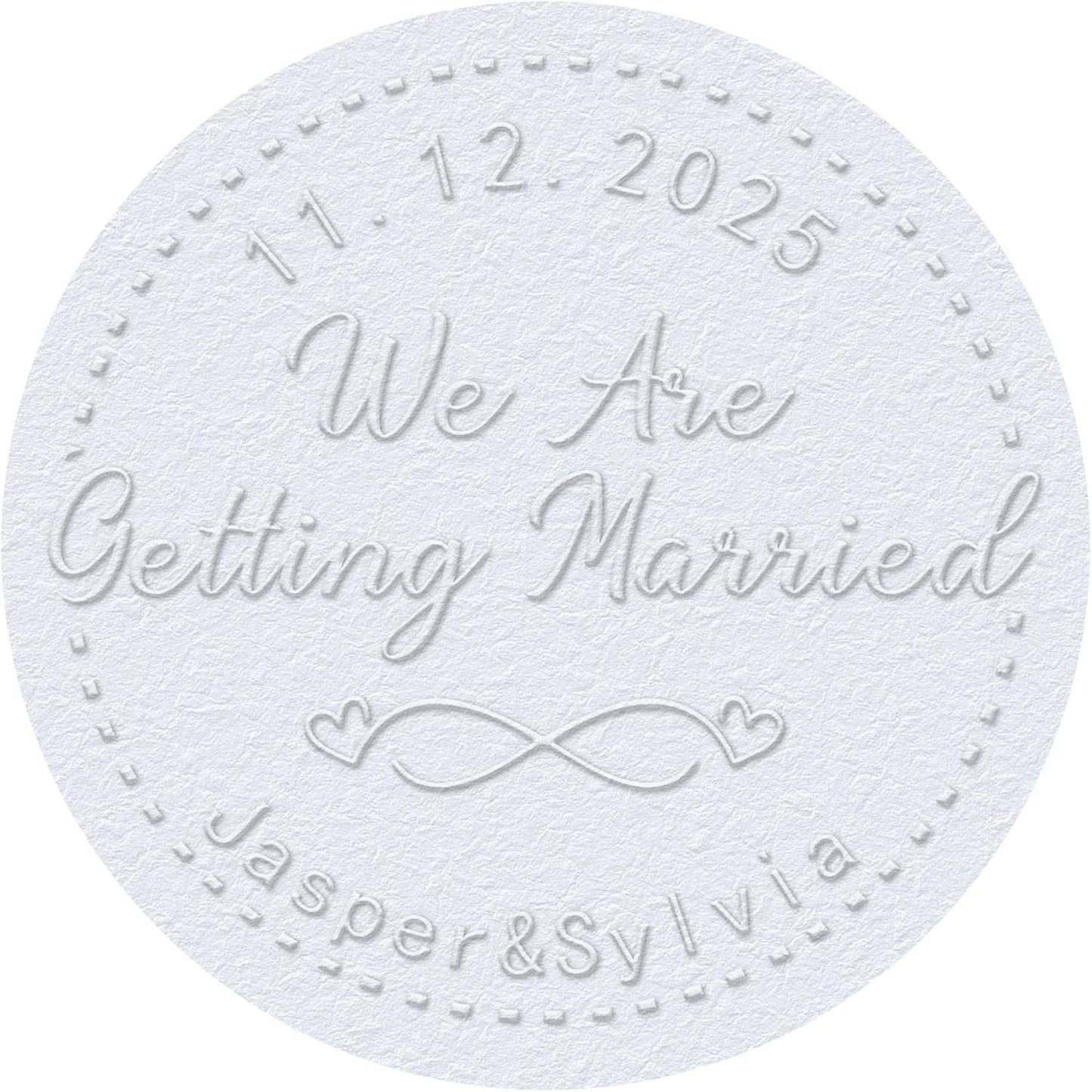 Personalized Wedding Embosser Stamp， Custom Book Business Card Paper Document Notebook, Self Inking Stamp，Book Lover Gifts，Christmas Gifts (Style02)