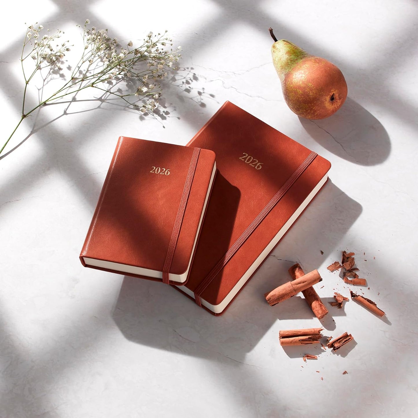 Wykeham's Executive 2026 Daily Journal Planner – US Public Holidays & Format – Customization Available (Brown, 8.5"×5.5")