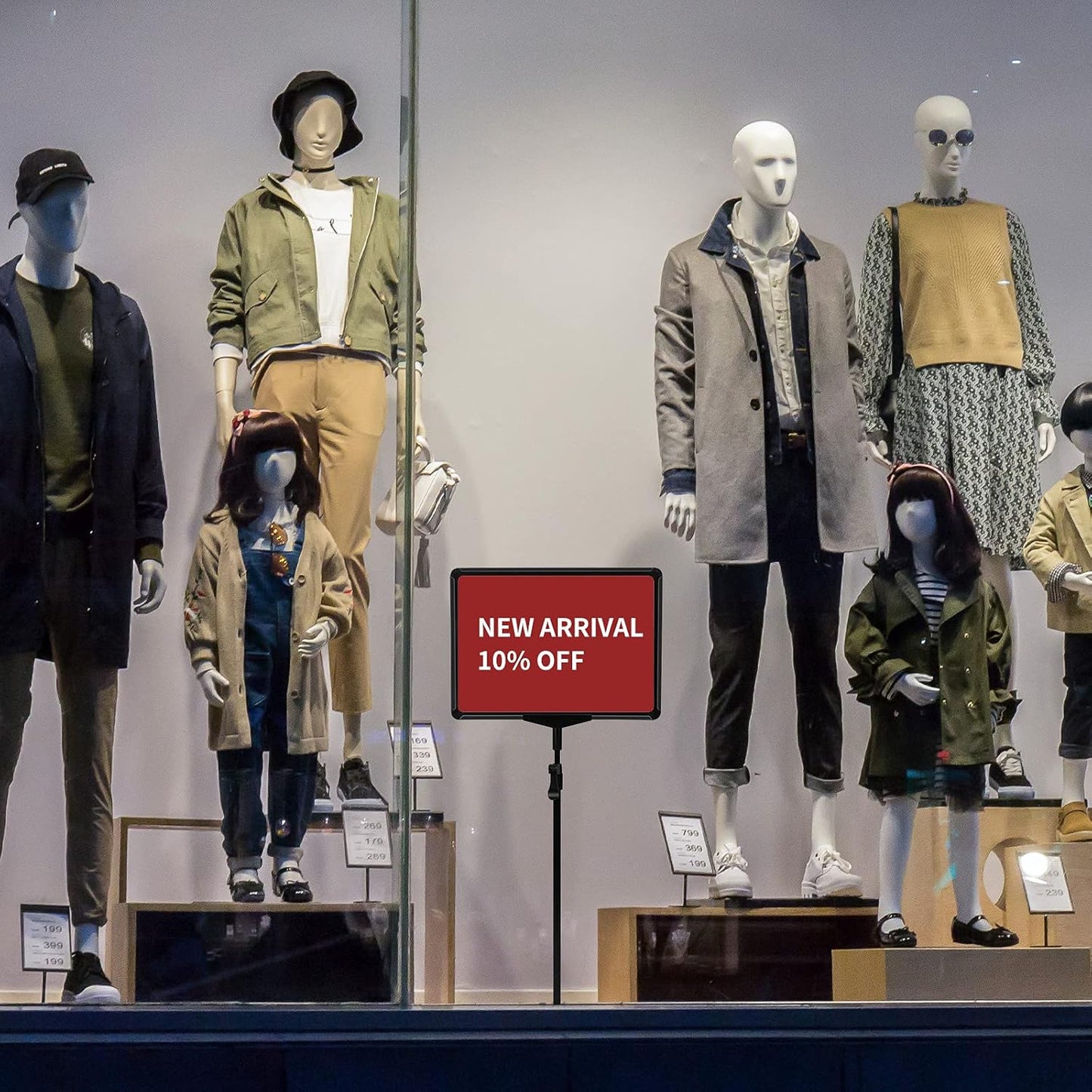 Sign Holder Stand,Sign Stand for Display,Adjustable Sign Holders For Table Top,Table Sign Holders 8.5 x 11,6 Packs,Black