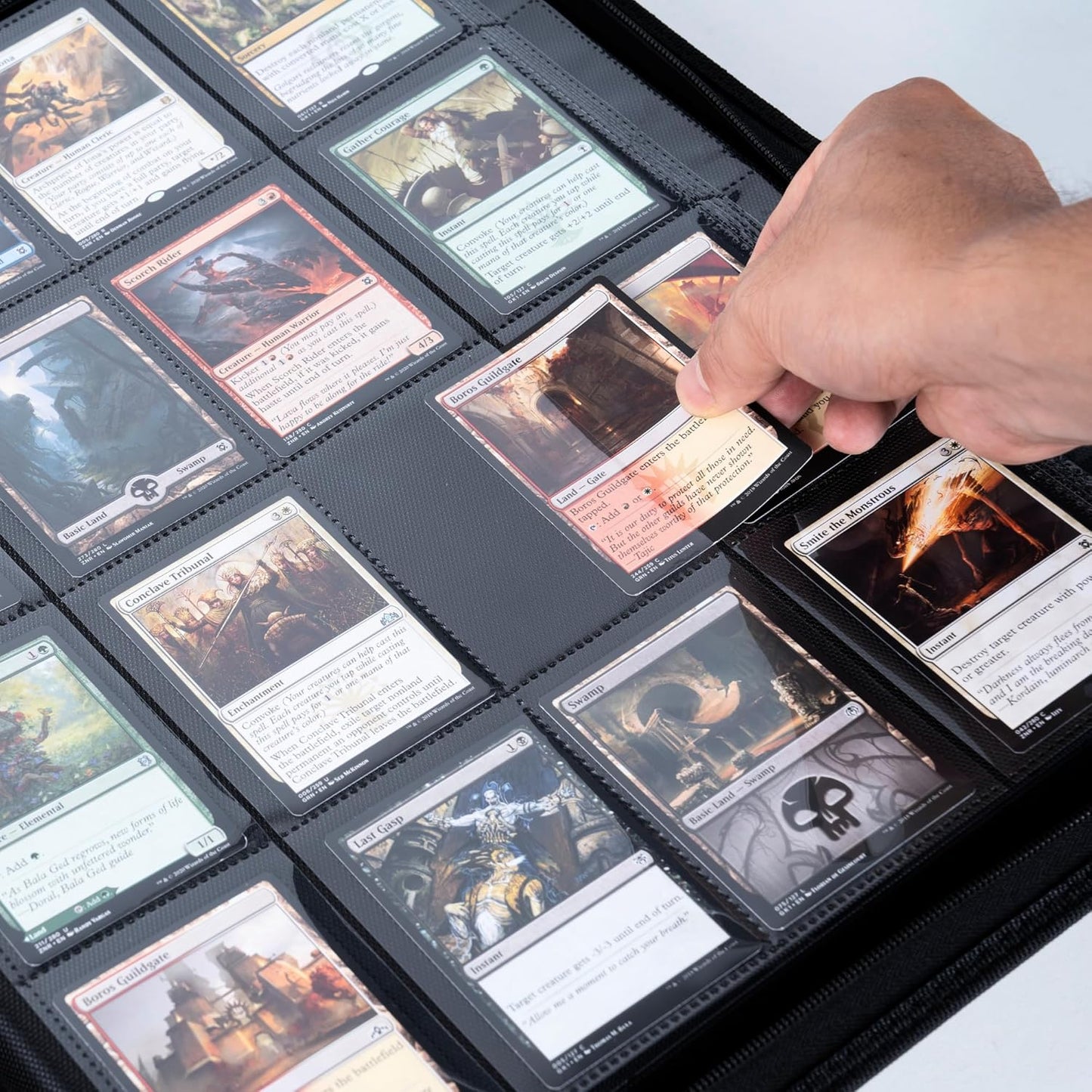 1408+ Pockets Trading Card Binder, 16-Pocket Card Ablum Compatible with MTG,Sports Cards & Other Standard Size Trading Card (Red)