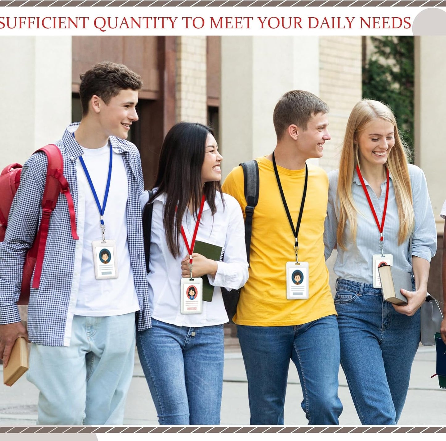 Bulk Lanyards for ID Name Badges Holder Flat Lanyards with Hook Clip Swivel for Office School Accessories (1000 Pack,Classic Colors)