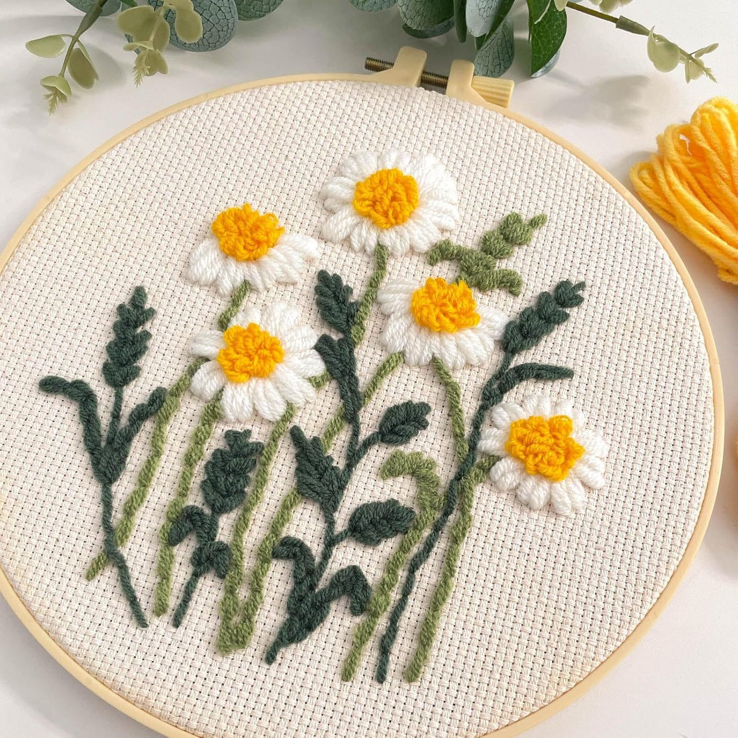 Myfelicity Punch Needle Kit, Punch Needle Kits Adults Beginner, Craft Decoration and Hobbies (Daisy)