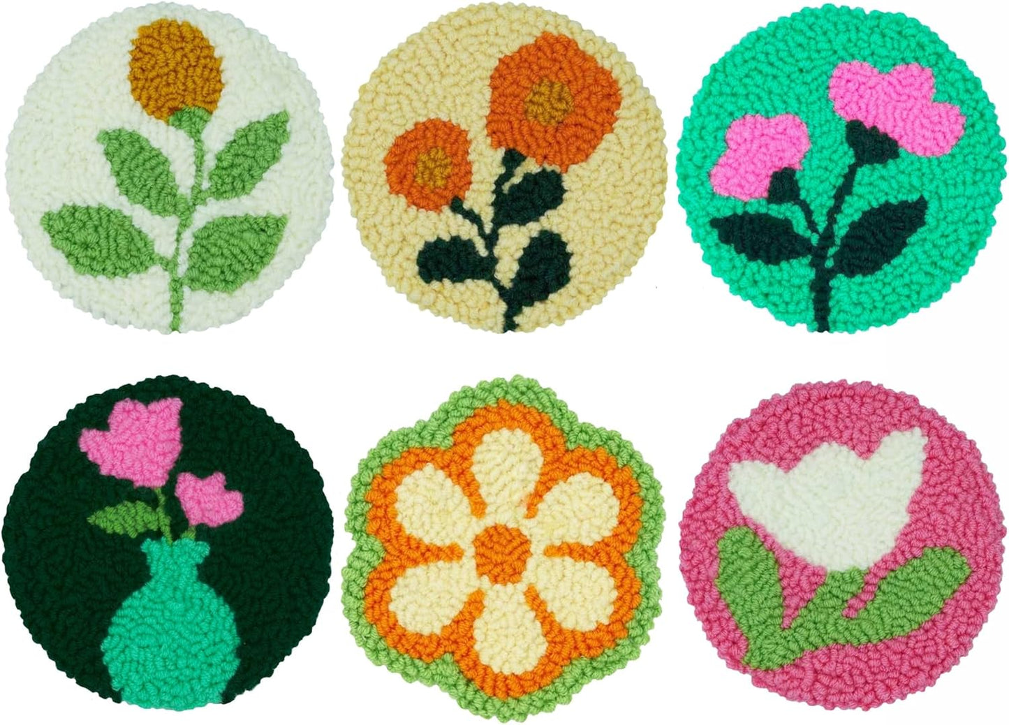 Punch Needle Kit for Beginners Adults Kids Keychain Accessories for Backpacks, Bags, Car Key Ring Easy Punch Needle Embroidery Kit Tool Threader Fabric Hoop Yarn Rug Tufting