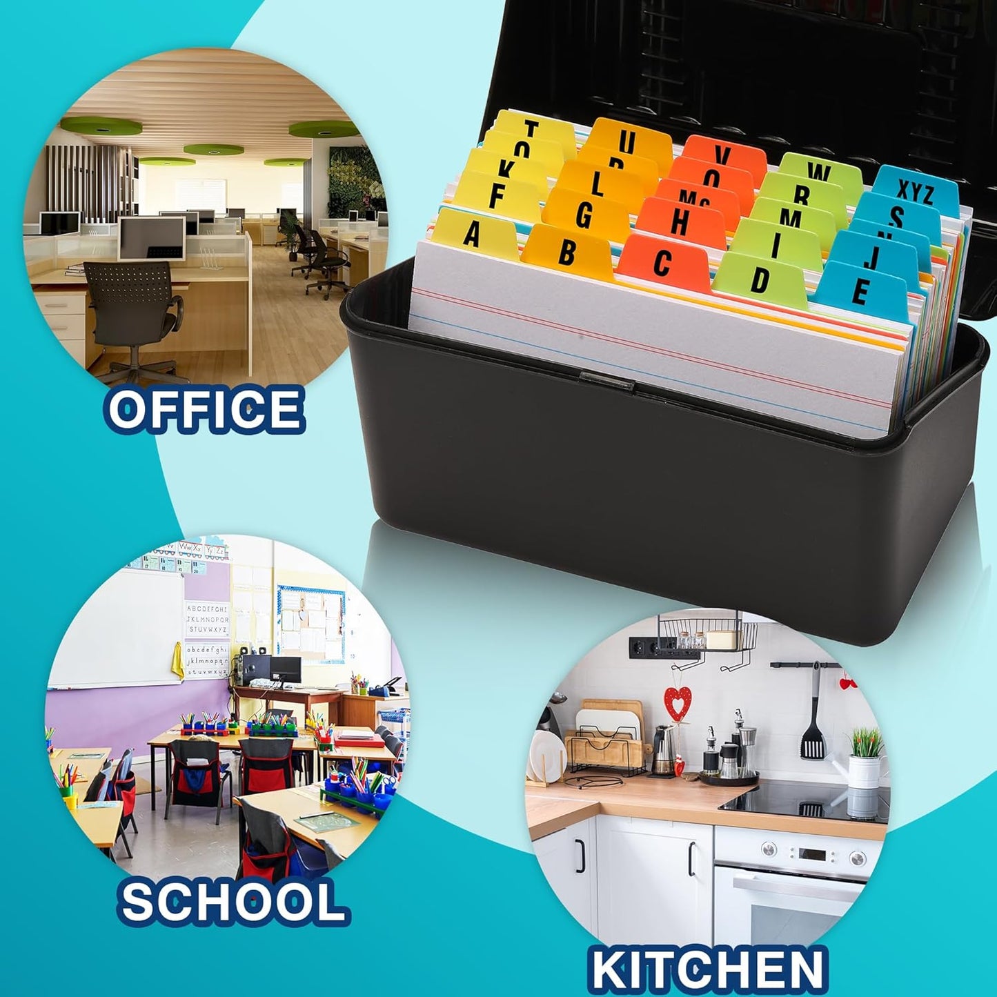 Chell 4x6 Plastic Index Card Dividers, Heavyweight Poly Index Card Guides A-Z for Flash Cards and Recipe Cards, with Alphabetical/Blank Stickers, Pack of 25