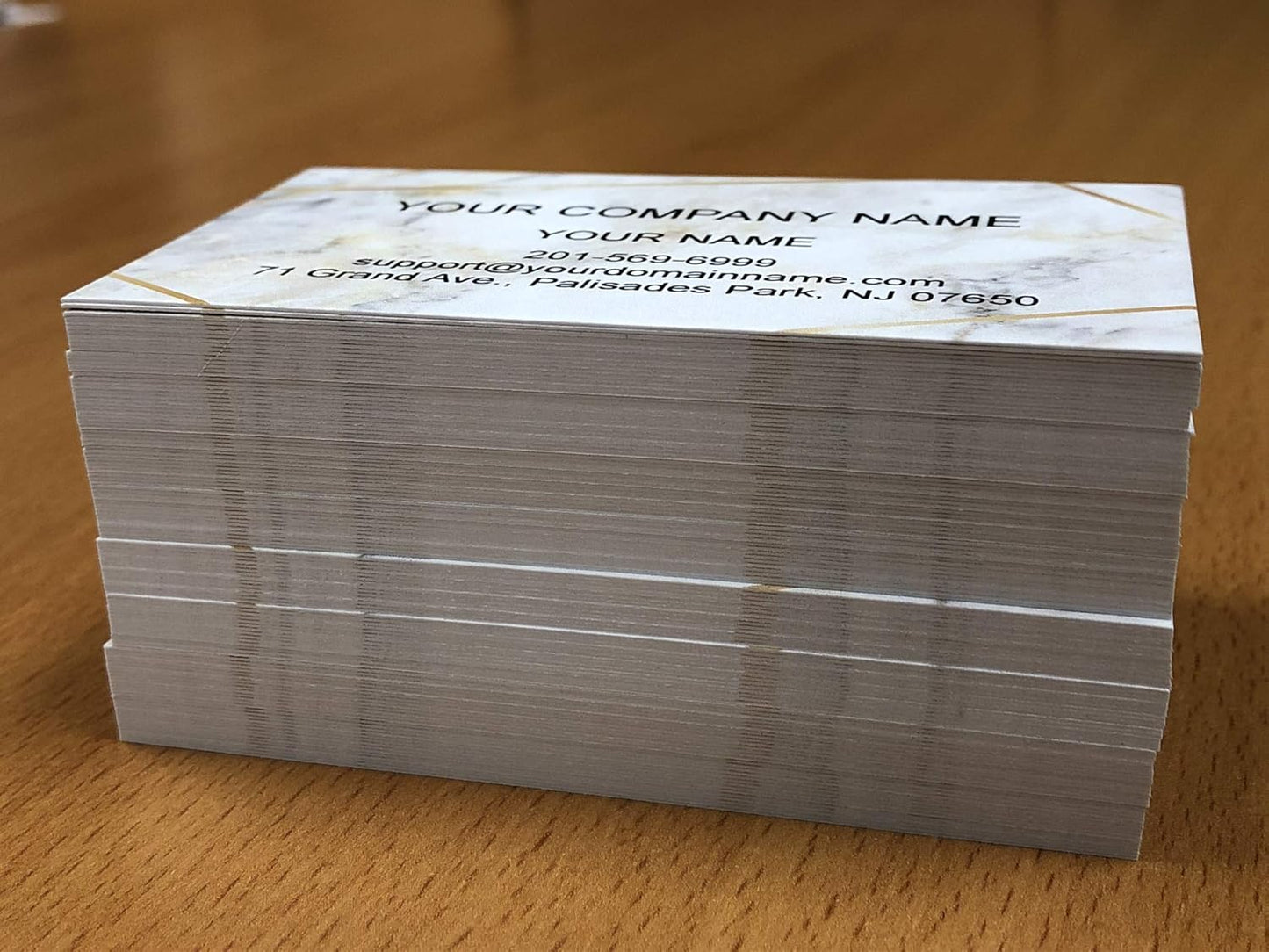 Custom Premium Business Cards 100 pcs Full color - Printed on 16pt(350gsm) or14pt (308gsm) Classic matte paper, Made in The USA (Marble Line)