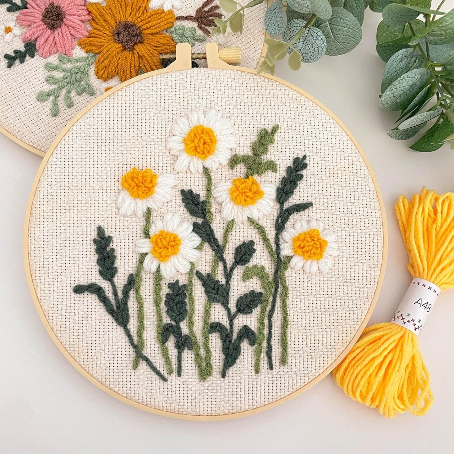 Myfelicity Punch Needle Kit, Punch Needle Kits Adults Beginner, Craft Decoration and Hobbies (Daisy)